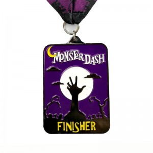 Medaglia di metallonero opaco in metallo di Halloween Flip-Open Sports Medals